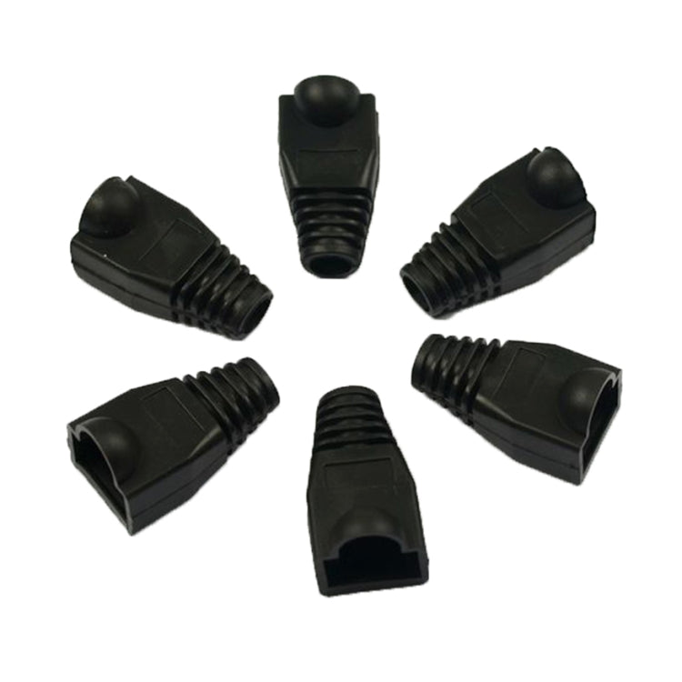 RJ45網路線防護套蓋，黑色（100個一包，價格為100個），100個黑色，100個紅色，100個藍色，100個白色，100個綠色，100個灰色，100個黃色
