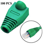 RJ45網路線防護套蓋，黑色（100個一包，價格為100個），100個黑色，100個紅色，100個藍色，100個白色，100個綠色，100個灰色，100個黃色