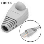 RJ45網路線防護套蓋，黑色（100個一包，價格為100個），100個黑色，100個紅色，100個藍色，100個白色，100個綠色，100個灰色，100個黃色