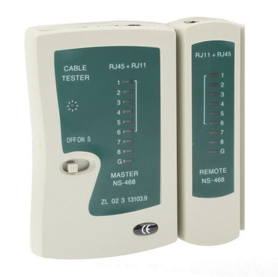 網路線測試器RJ45 RJ11 RJ12 Cat5 UTP LAN網路工具，RJ45/RJ11綠色
