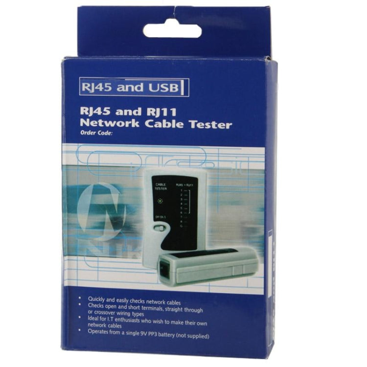 RJ45和RJ11網路線測試器，RJ45/RJ11黑色