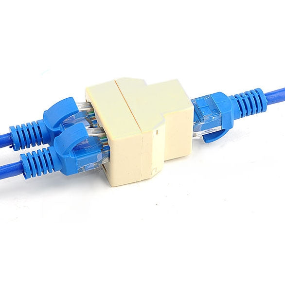 RJ45 1分2 乙太網路連接器分配器，RJ45 母對兩母