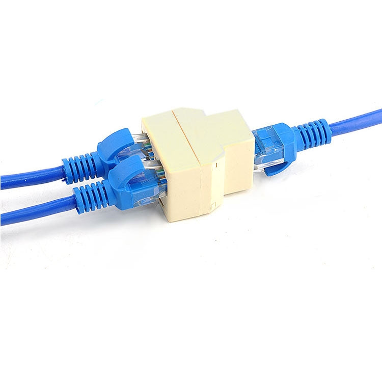 RJ45 1分2 乙太網路連接器分配器，RJ45 母對兩母