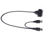 雙 USB 2.0 至 SATA 硬碟轉接線，適用於 2.5 吋 SATA 硬碟/固態硬碟，雙 USB 2.0 至 SATA