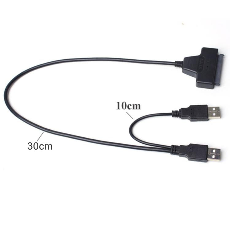 雙 USB 2.0 至 SATA 硬碟轉接線，適用於 2.5 吋 SATA 硬碟/固態硬碟，雙 USB 2.0 至 SATA