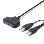 雙 USB 2.0 至 SATA 硬碟轉接線，適用於 2.5 吋 SATA 硬碟/固態硬碟，雙 USB 2.0 至 SATA