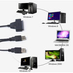雙 USB 2.0 至 SATA 硬碟轉接線，適用於 2.5 吋 SATA 硬碟/固態硬碟，雙 USB 2.0 至 SATA
