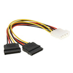 2 x 15 針轉 4 針 Serial SATA 電源轉接線，長度：18cm，材質：鋁鎂合金，材質：銅