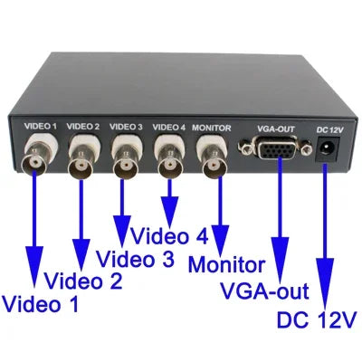 وضع تقسيم رباعي VGA (أسود)