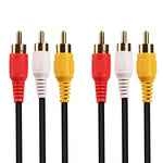普通品質音視頻立體聲RCA AV線，長度：3米，3 RCA轉3 RCA，長度：3米