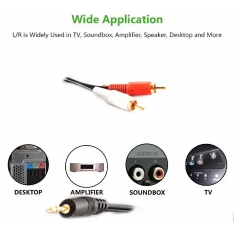 普通品質 3.5mm 立體聲轉 RCA 公頭音頻線，長度：1.5m，長度：1.5m
