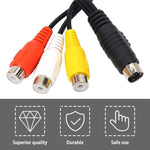 4針 S-Video 電視轉 RCA 轉換器 AV 母頭線，長度：20cm，S-Video 轉 AV 3RCA 母頭