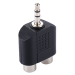 RCA 母頭轉 3.5mm 公頭音頻 Y 型轉接器，2 個 RCA 母頭轉 3.5mm，2 個 RCA(AV) 母頭轉 3.5mm