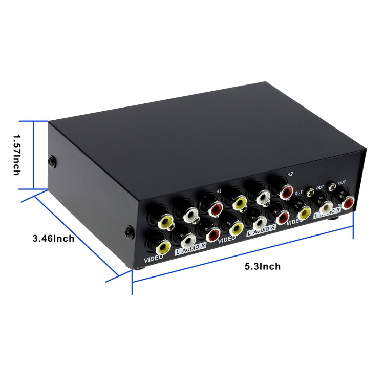 4 進 1 出音視頻 AV RCA 切換盒，4 進 1 出
