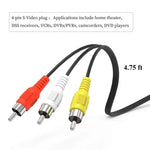 4針 S-Video 轉 3 RCA AV 電視公頭線轉換器，長度：1.5M，S-Video 轉 AV 3RCA 公頭