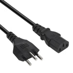 三腳巴西交流電源線，長度：1.2米（外徑5.5毫米），巴西插頭，1.2米