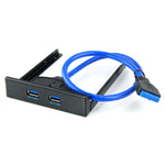 USB 3.0前面板軟碟機槽20針2埠集線器支架線，2埠USB 3.0（黑色）