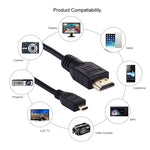 1.5 米 Micro HDMI 轉 HDMI 19 針線材，1.4 版本，支援 3D，HDMI 公頭，支援 3D，長度：1.5 米