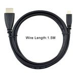 1.5米Micro HDMI轉HDMI 19針線，1.4版本，HDMI公頭，長度：1.5米