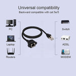 RJ45母對公CAT5E網路面板安裝螺絲鎖延長線，長度：1.5米，1.5米