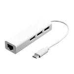 Type-C轉3埠USB及RJ45多功能轉接器，長度：13厘米，3埠USB+RJ45