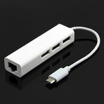 Type-C轉3埠USB及RJ45多功能轉接器，長度：13厘米，3埠USB+RJ45