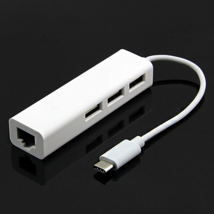 Type-C轉3埠USB及RJ45多功能轉接器，長度：13厘米，3埠USB+RJ45