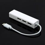 Type-C轉3埠USB及RJ45多功能轉接器，長度：13厘米，3埠USB+RJ45