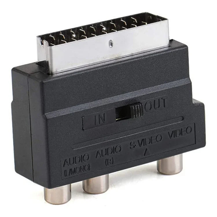 Scart 公對母，帶複合 AV + S-Video 插座，AV + S-Video 金色端口
