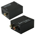 數字光纖同軸Toslink轉模擬RCA音頻轉換器（黑色），Spdif+同軸轉2RCA