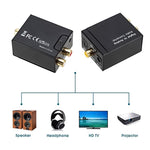 模擬RCA轉數字光纖同軸Toslink音頻轉換器（黑色），2RCA轉Spdif+同軸