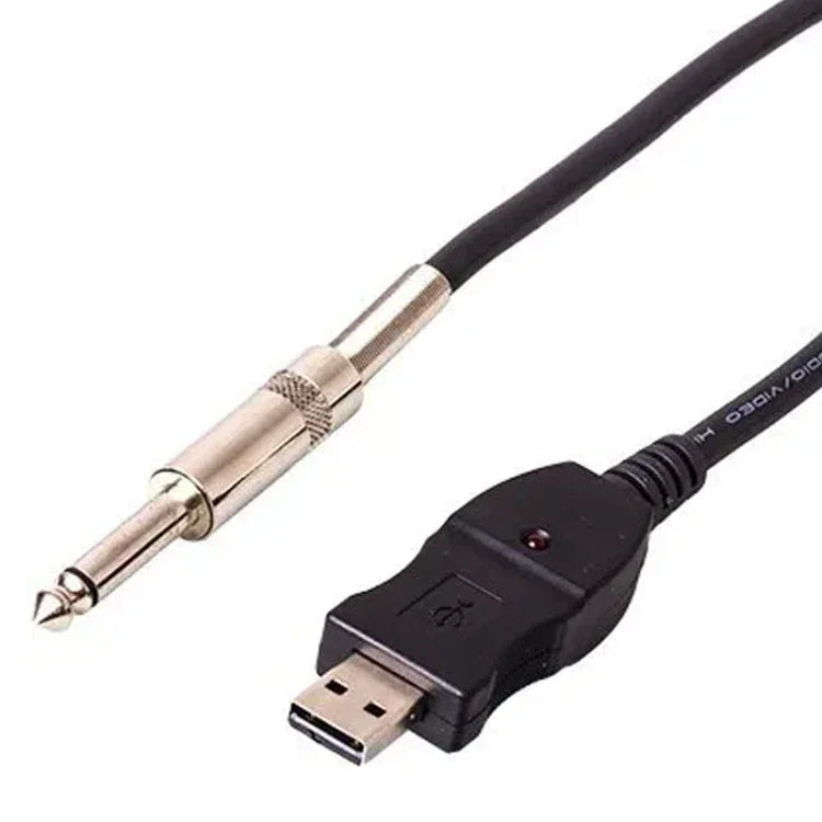 USB PC吉他貝斯連接錄音音頻轉接線，吉他貝斯連接錄音線
