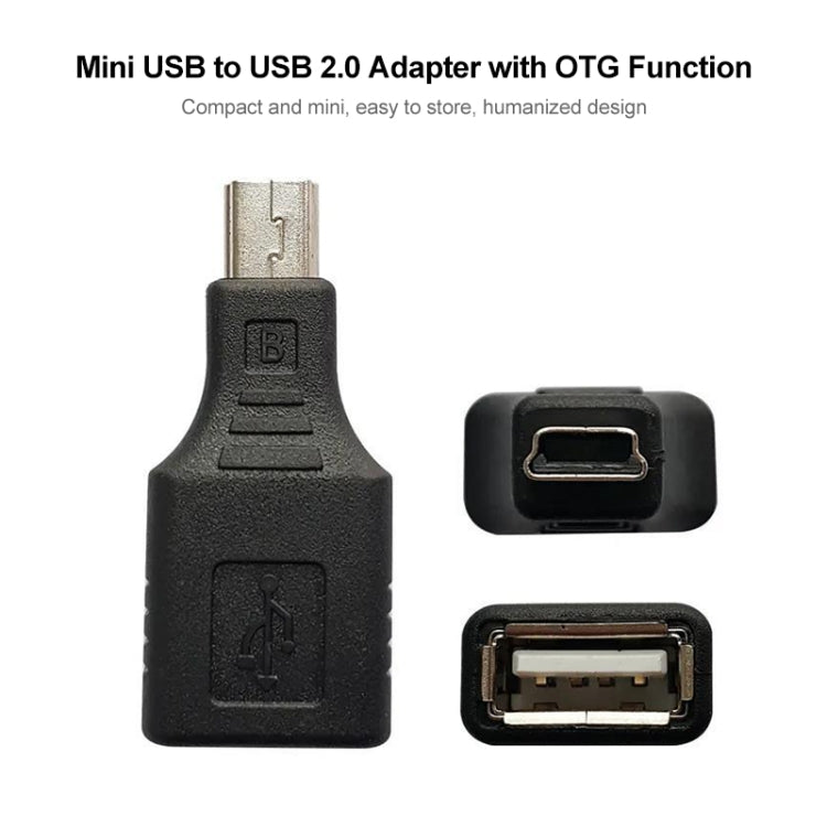 迷你USB公轉USB 2.0母轉接頭帶OTG功能，USB母頭