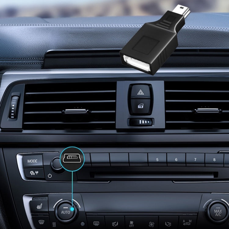 迷你USB公轉USB 2.0母轉接頭帶OTG功能，USB母頭