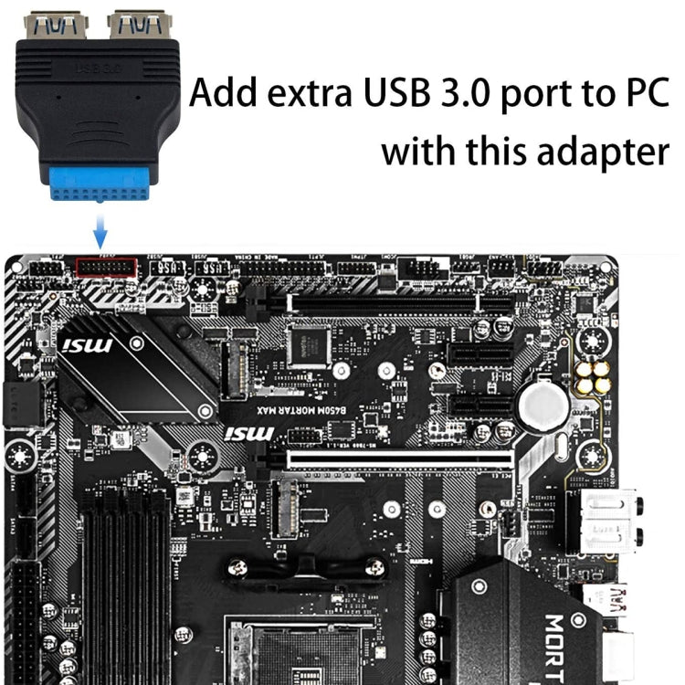 2個USB 3.0母對20針轉接器，轉接器