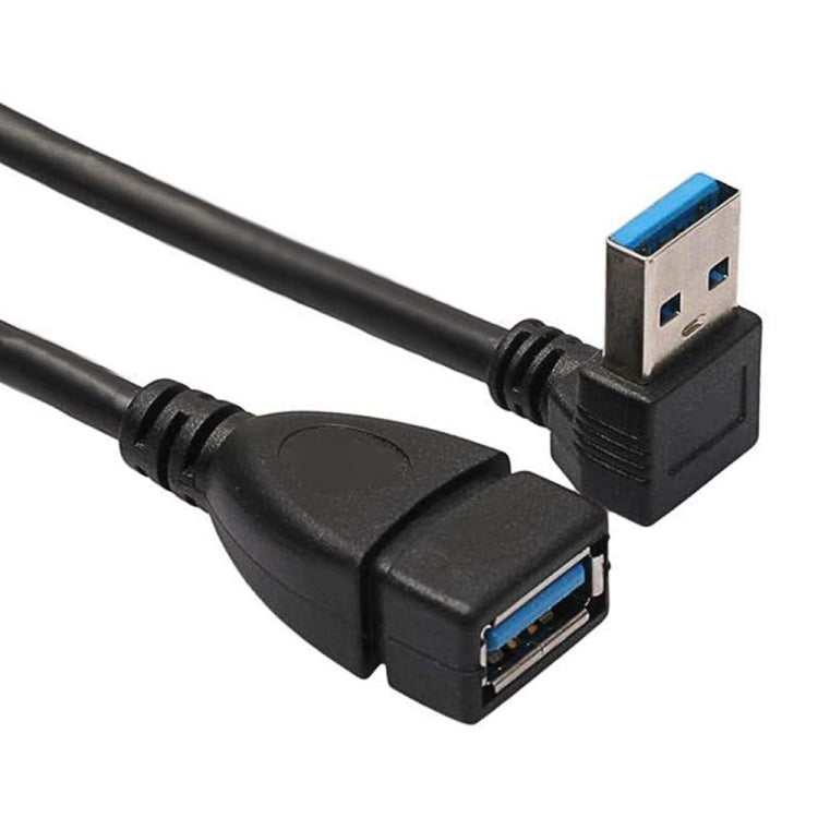 USB 3.0向下90度延長線公對母轉接線，長度：15cm，向下AM轉AF，長度：15cm