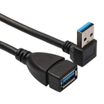 USB 3.0向下90度延長線公對母轉接線，長度：15cm，向下AM轉AF，長度：15cm
