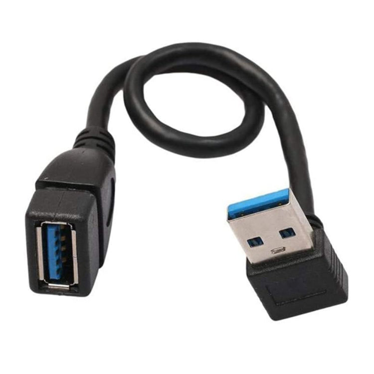 USB 3.0向下90度延長線公對母轉接線，長度：15cm，向下AM轉AF，長度：15cm
