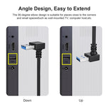 USB 3.0向下90度延長線公對母轉接線，長度：15cm，向下AM轉AF，長度：15cm