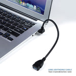 USB 3.0向下90度延長線公對母轉接線，長度：15cm，向下AM轉AF，長度：15cm