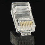 100個/包 RJ45 連接器模組插頭，金色：3u，金色：3u