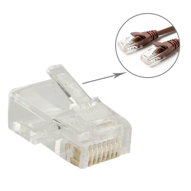 100個/包 RJ45 連接器模組插頭，金色：3u，金色：3u