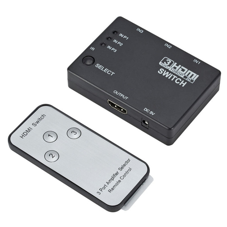 全高清 1080P 3D HDMI 3x1 切換器，附紅外線遙控