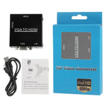 高清 1080P HDMI 迷你 VGA 轉 HDMI 影像縮放盒音頻視頻數位轉換器轉接器，適用 PC / HDTV，高清 1080P