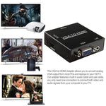 高清 1080P HDMI 迷你 VGA 轉 HDMI 影像縮放盒音頻視頻數位轉換器轉接器，適用 PC / HDTV，高清 1080P
