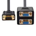 30cm VGA 公頭轉 2 VGA 母頭分配器線纜，VGA 公頭