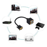 30cm VGA 公頭轉 2 VGA 母頭分配器線纜，VGA 公頭