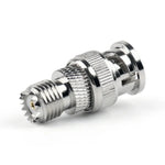 BNC 公頭 + 迷你 UHF 母頭連接射頻同軸轉接器，公頭 + 迷你 UHF
