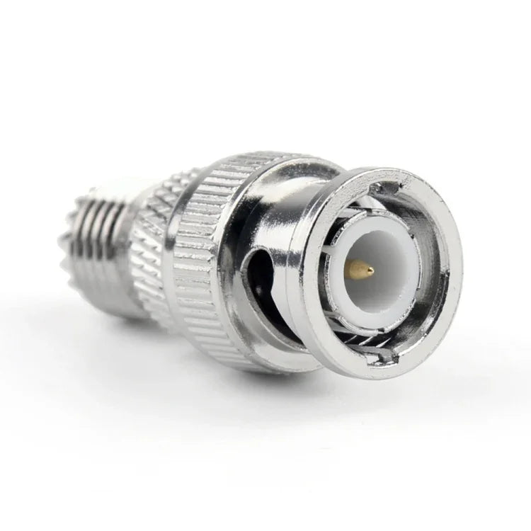BNC 公頭 + 迷你 UHF 母頭連接射頻同軸轉接器，公頭 + 迷你 UHF