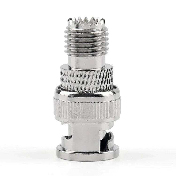 BNC 公頭 + 迷你 UHF 母頭連接射頻同軸轉接器，公頭 + 迷你 UHF